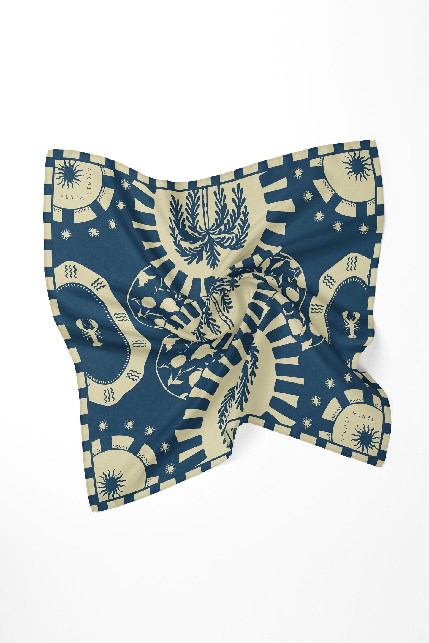 Lenço Pratinhos Azul