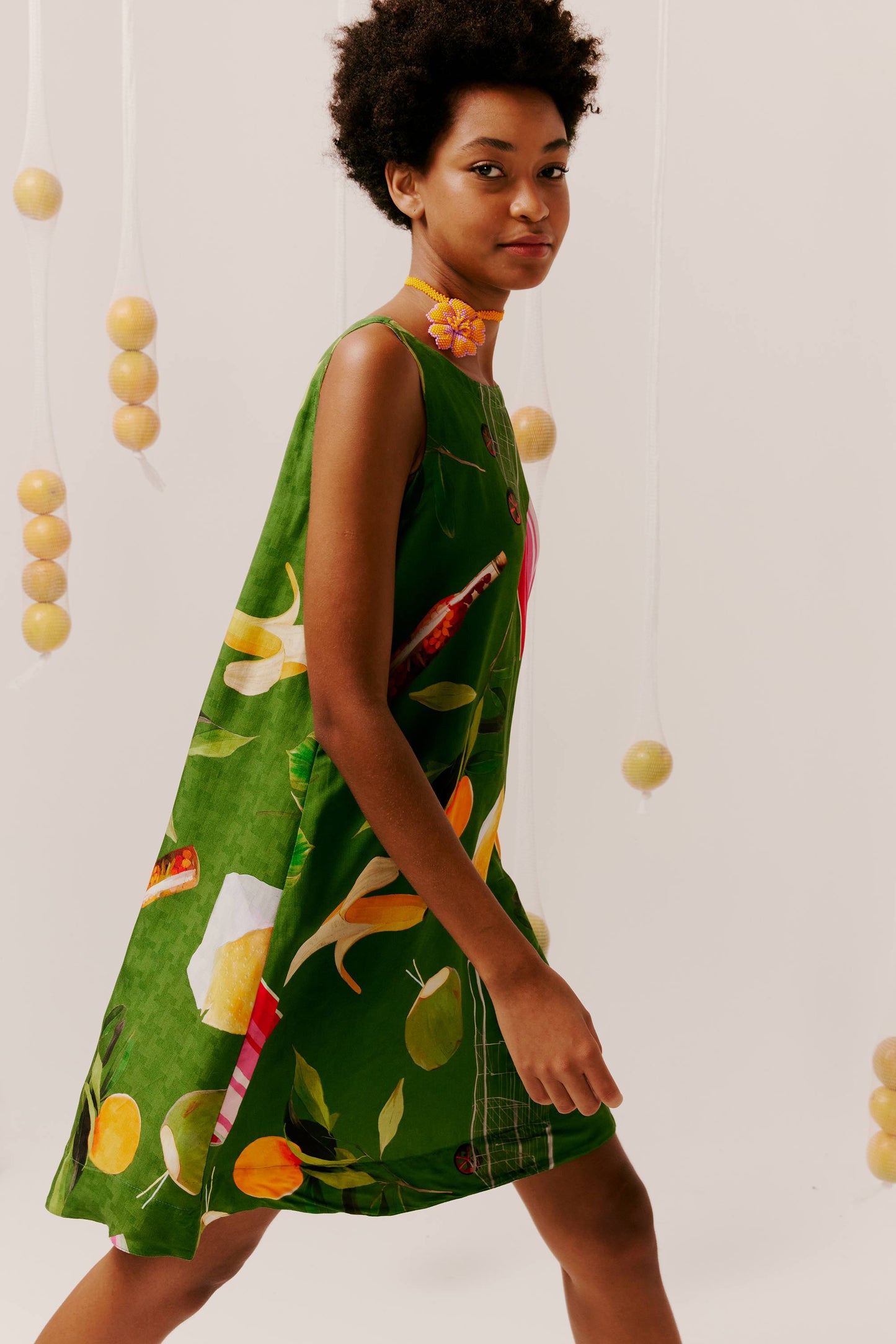 Vestido Marais Dia de Feira verde