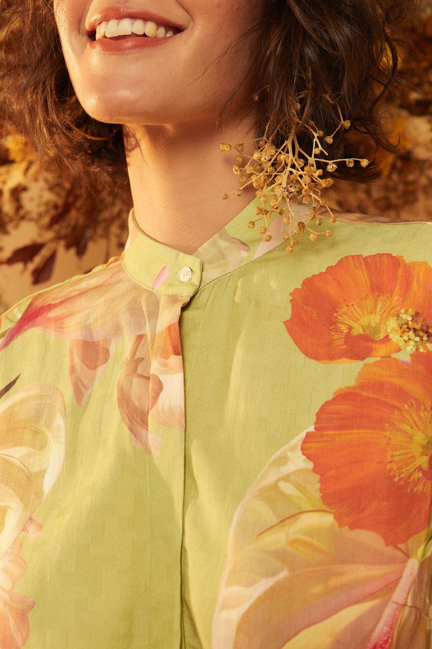 Vestido Roma - Floral Encantado Pistache