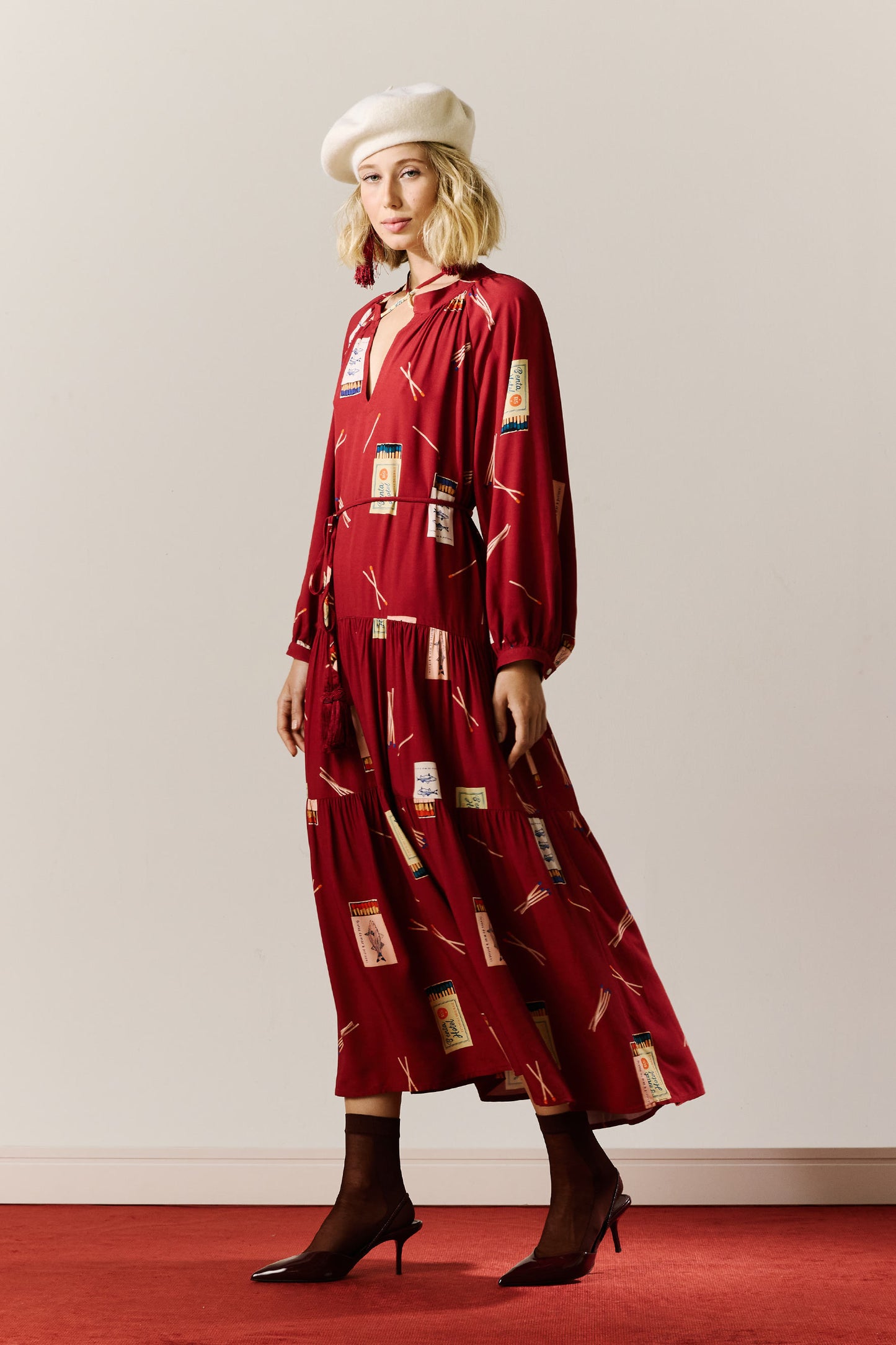 Vestido Boho Fósforos Ameixa