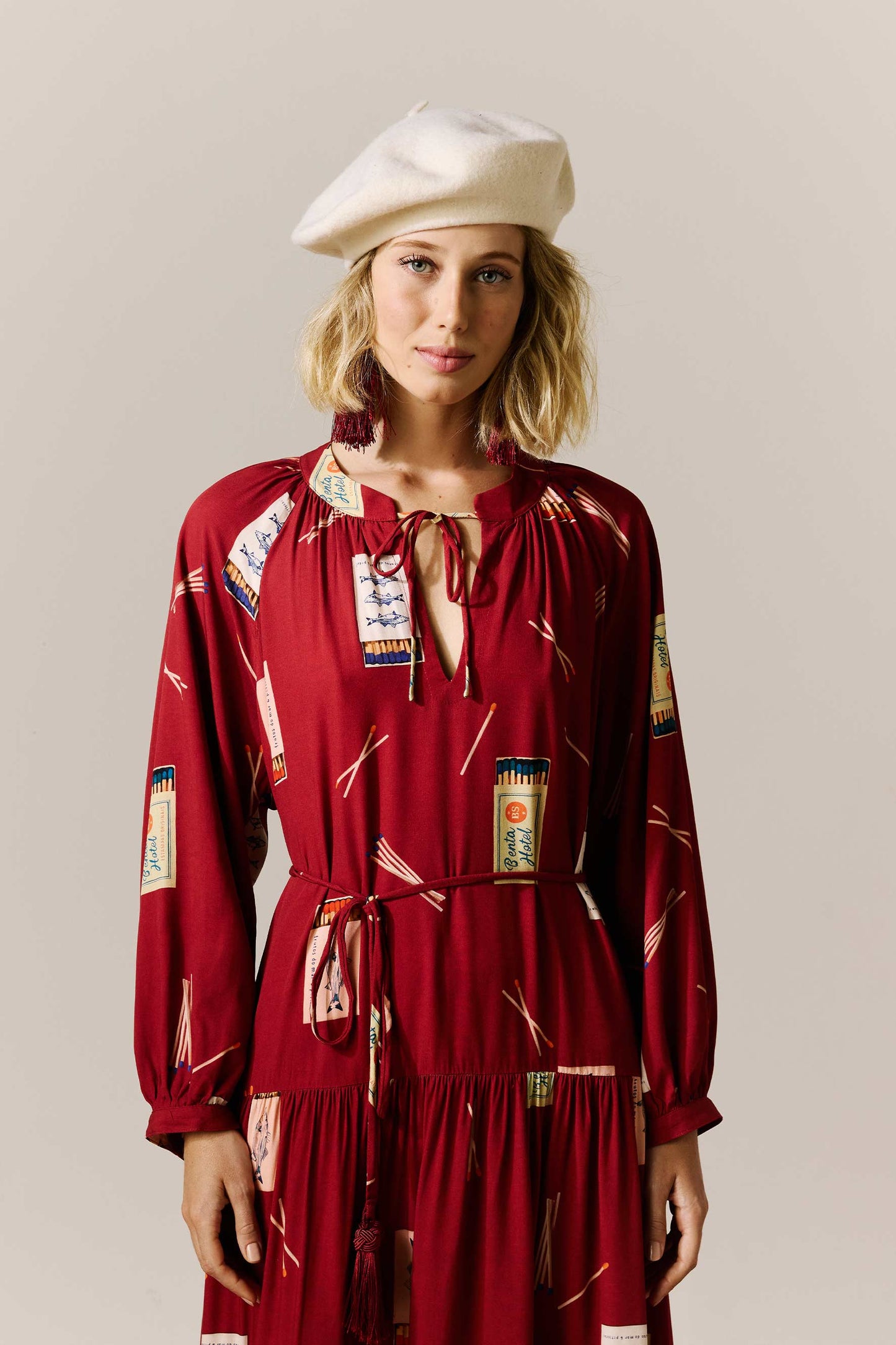 Vestido Boho Fósforos Ameixa