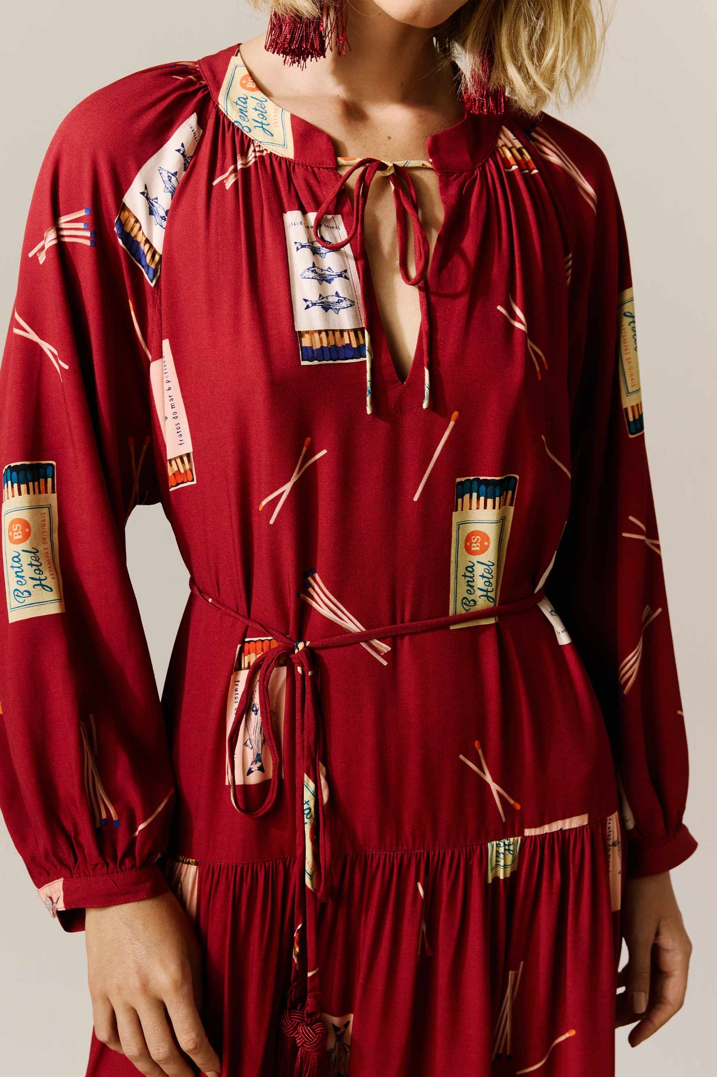 Vestido Boho Fósforos Ameixa