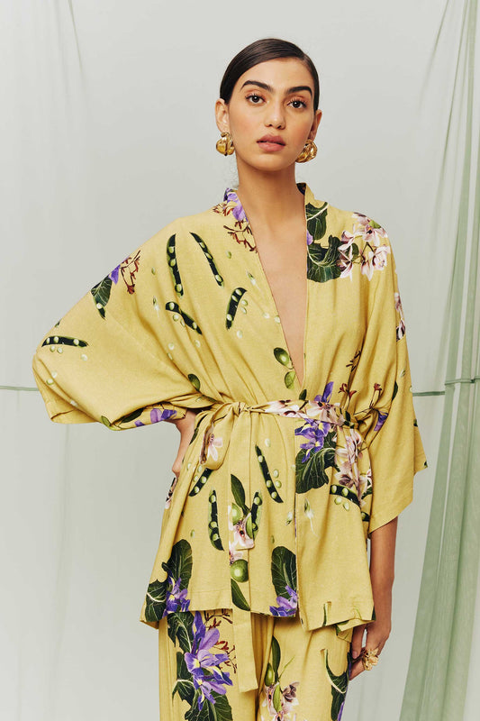 Kimono Curto Floral Cana