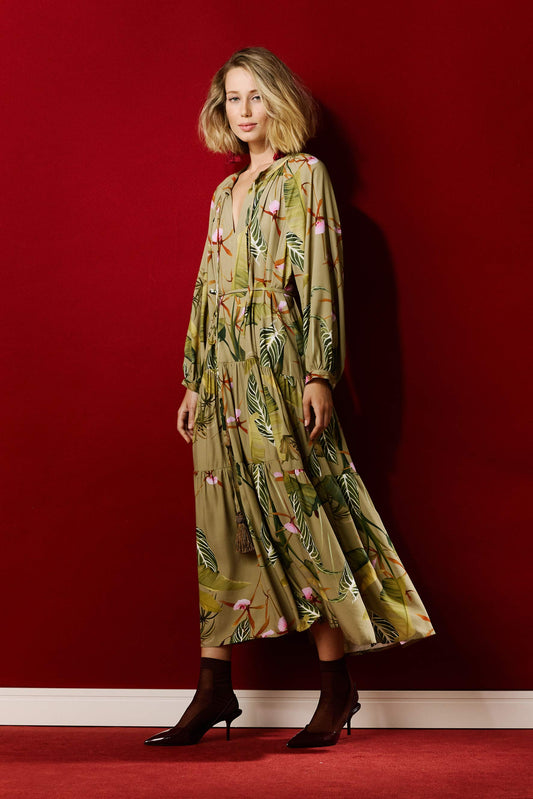 Vestido Boho Floral do Hotel Khaky