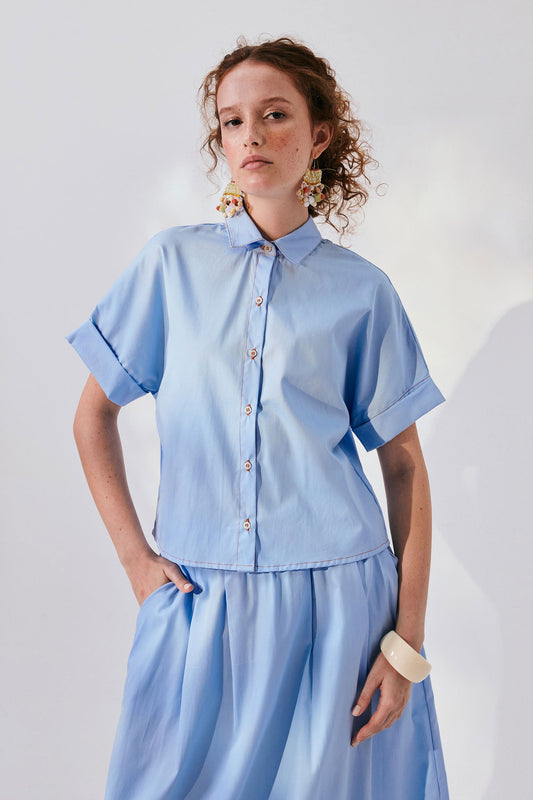 Camisa Júlia Celeste