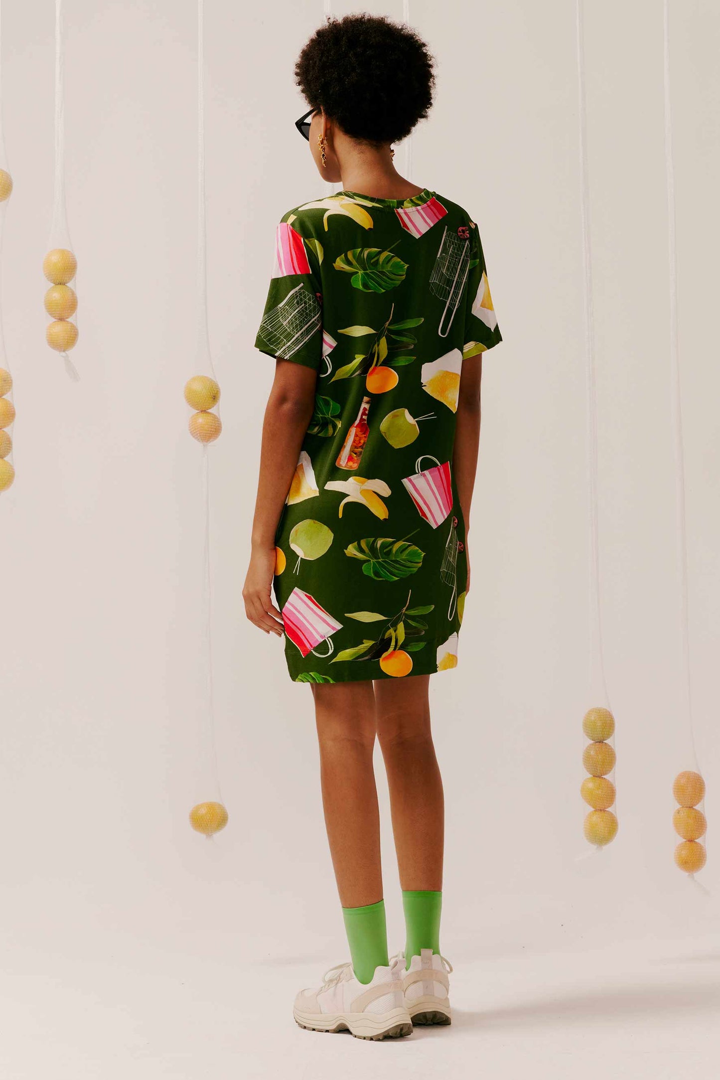 Vestido T- Shirt Malha Dia de Feira verde