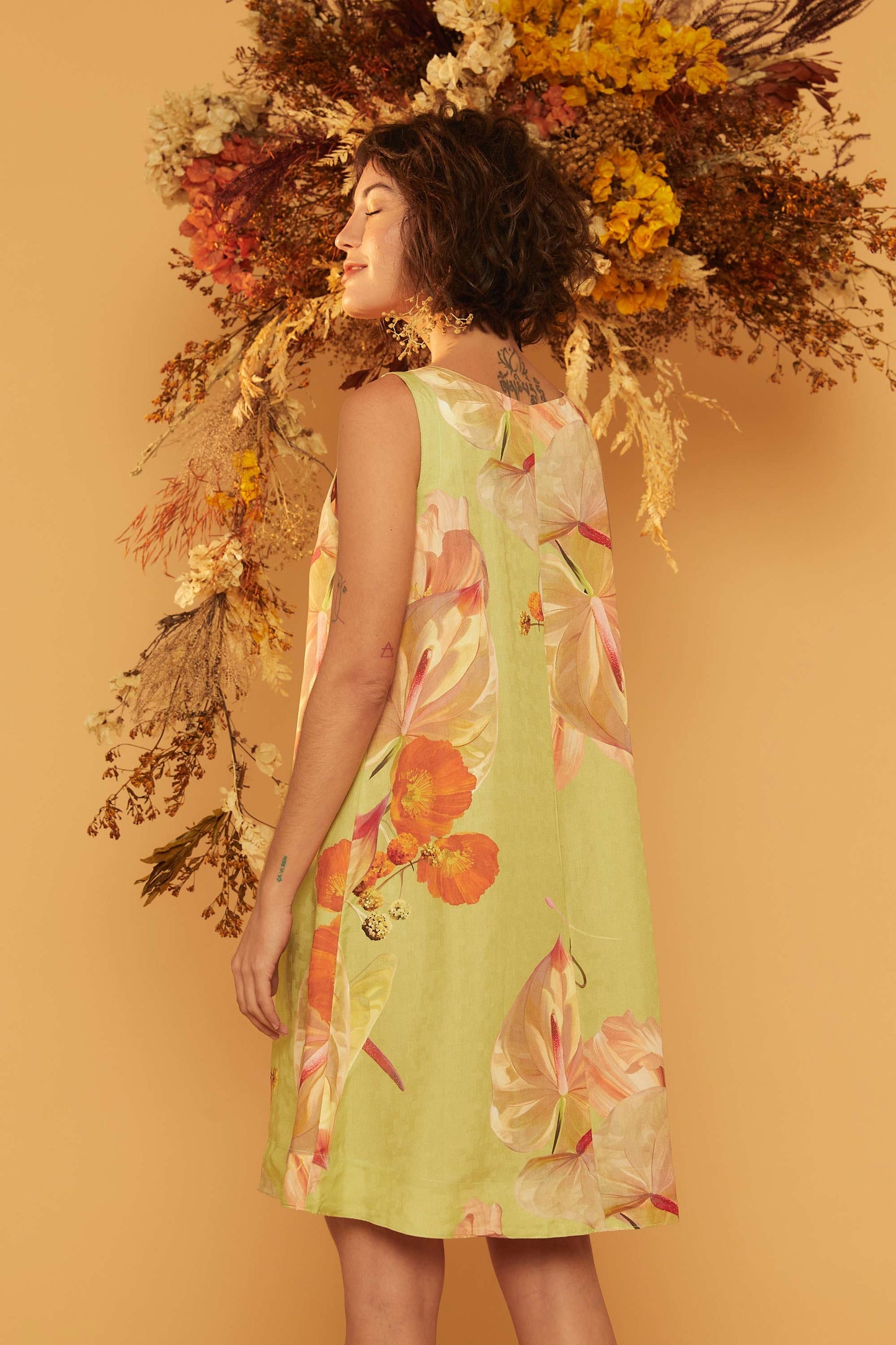 Vestido Marais - Floral Encantado Pistache